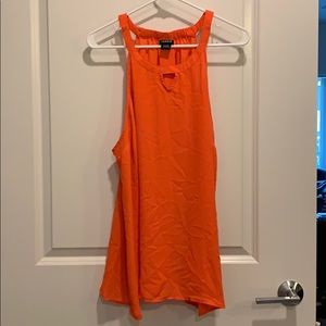 Orange keyhole neckline tank
